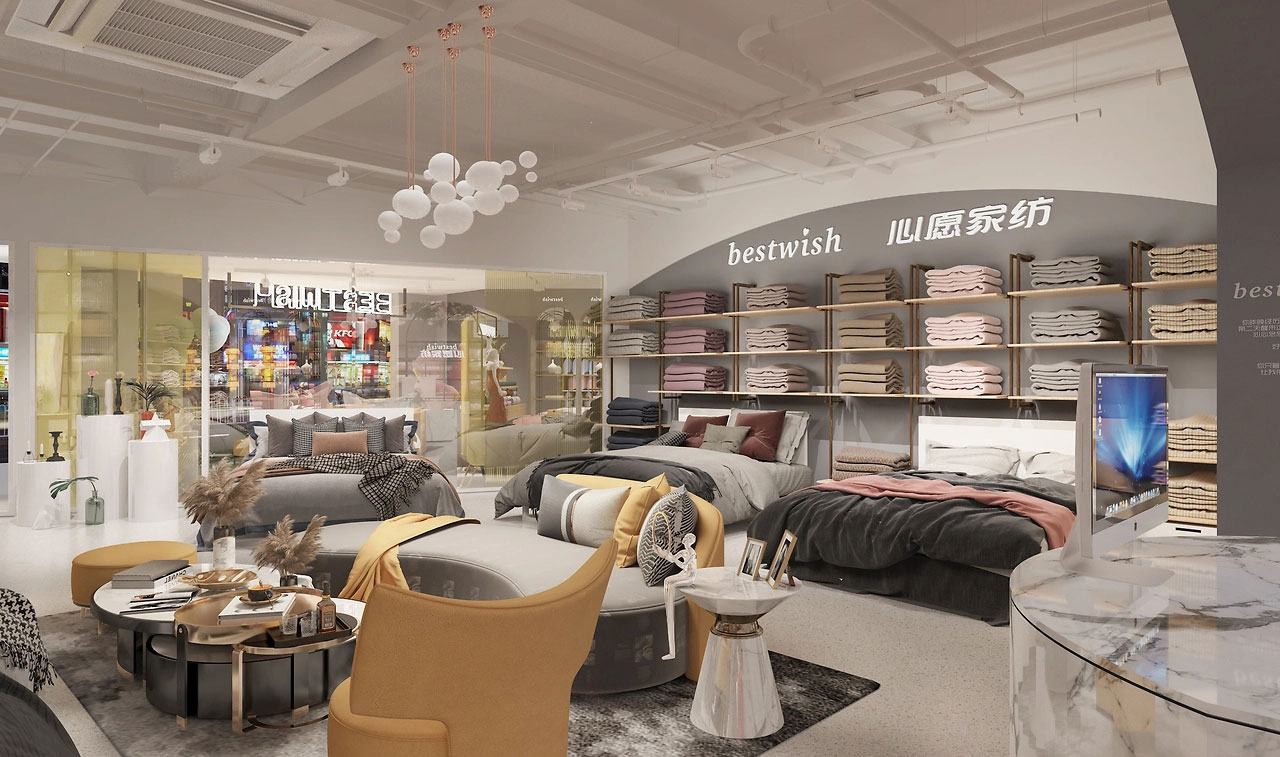 165平米开封家纺店面装修设计效果图