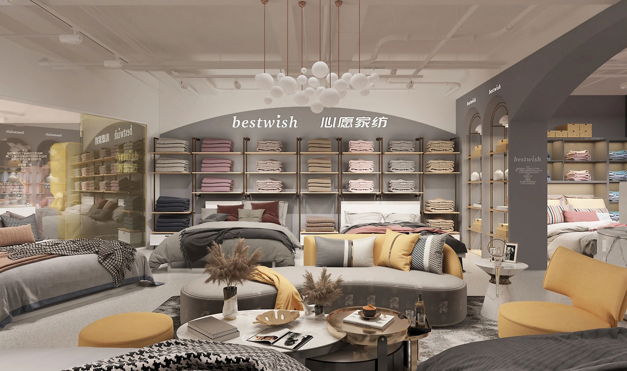 165平米开封家纺店面装修设计效果图