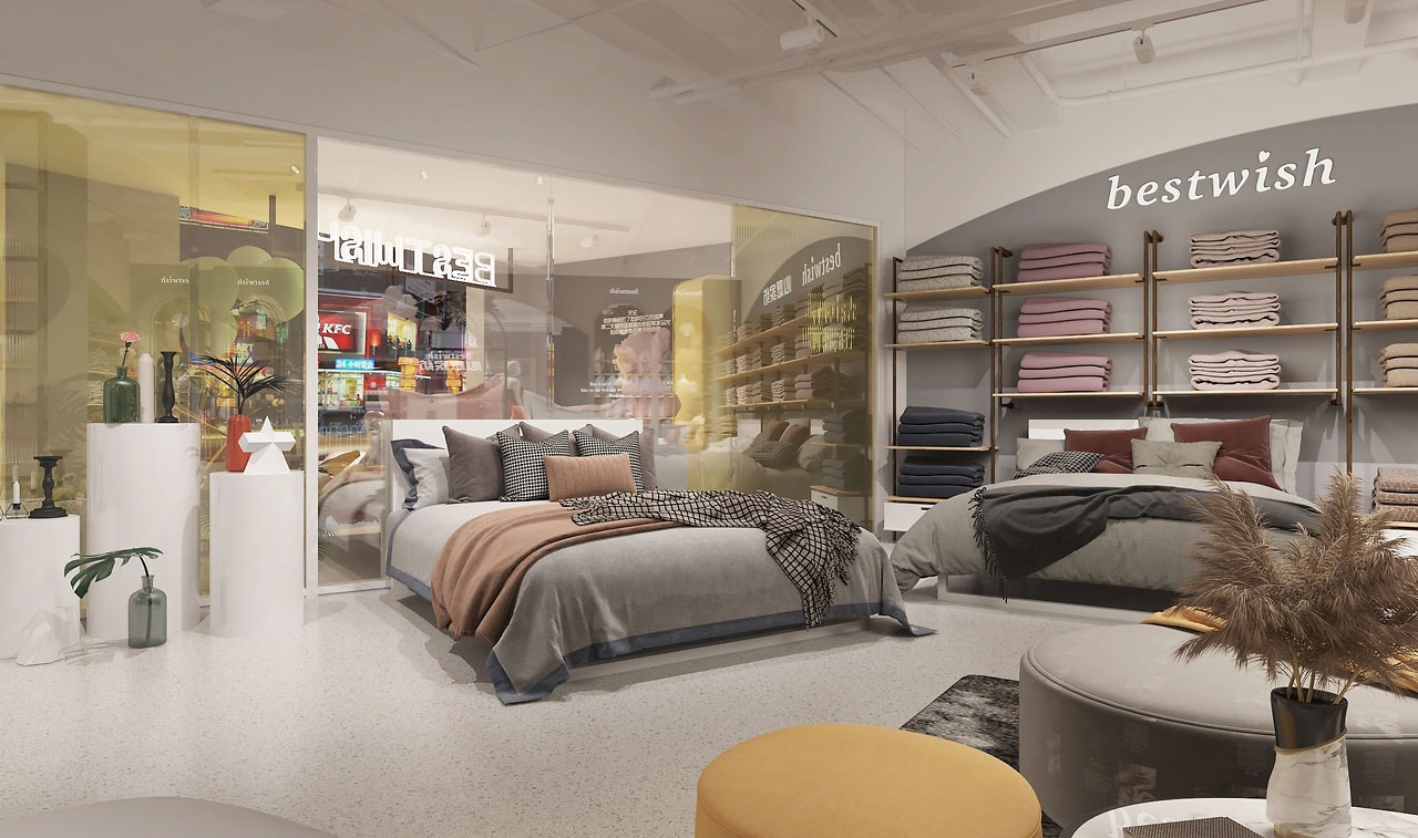 165平米开封家纺店面装修设计效果图