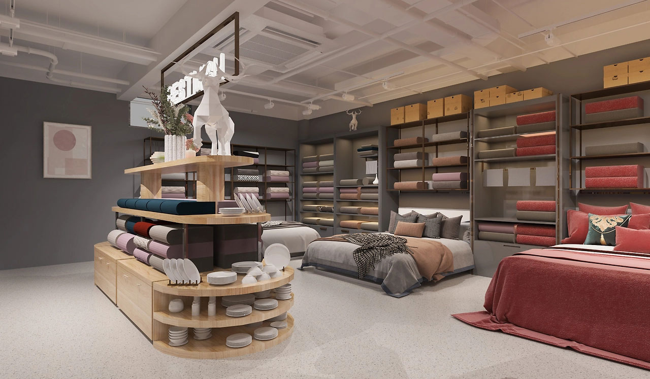 165平米开封家纺店面装修设计效果图