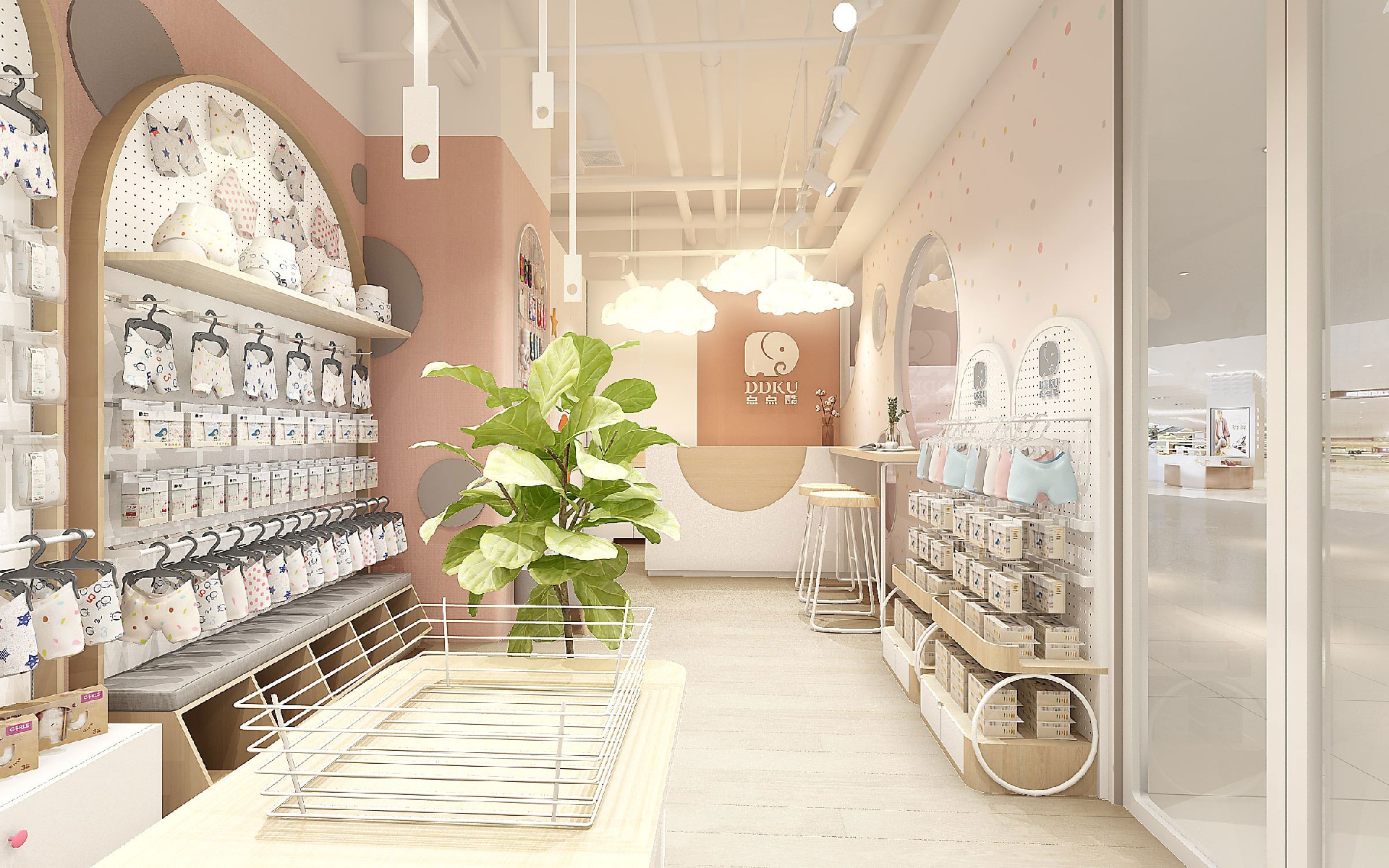 35平米开封母婴用品店装修设计效果图