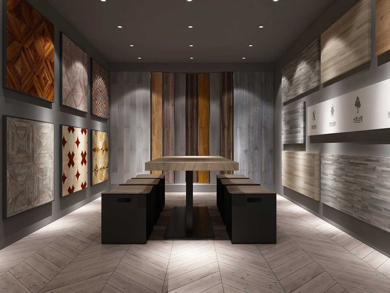 230平米开封地板专卖店装修设计效果图