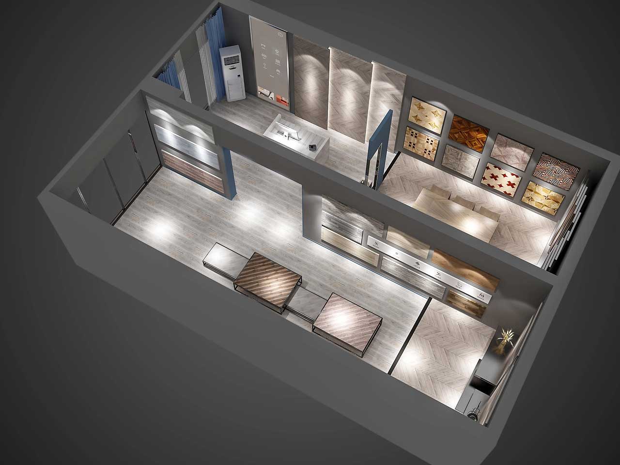 230平米开封地板专卖店装修设计效果图