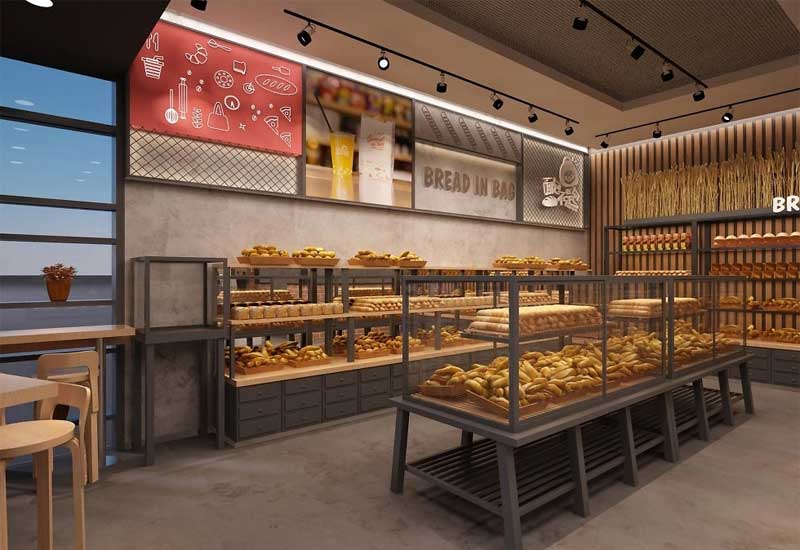 开封面包店铺装修设计：面包制作工艺展示区的设计